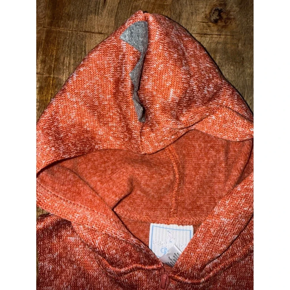 Duck Duck Goose Boys Orange Marl Knit Dinosaur Hooded Vest 18M D81923